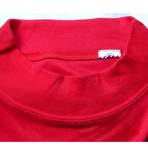 Vtg International Sportswear Mock Neck Pullover TOP, Plus Sz 2X, Red - Picture 5 of 6